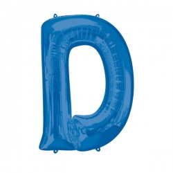 Balon foliowy litera D Niebieski 83 cm